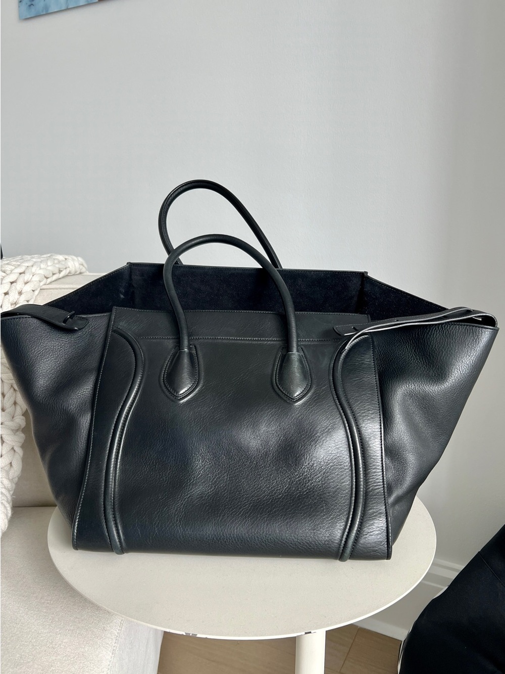 Céline Black Leather Phantom Luggage Tote (+Dust Bag) - Picture 2 of 6